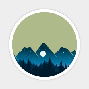 Night Forest - Mountains Magnet